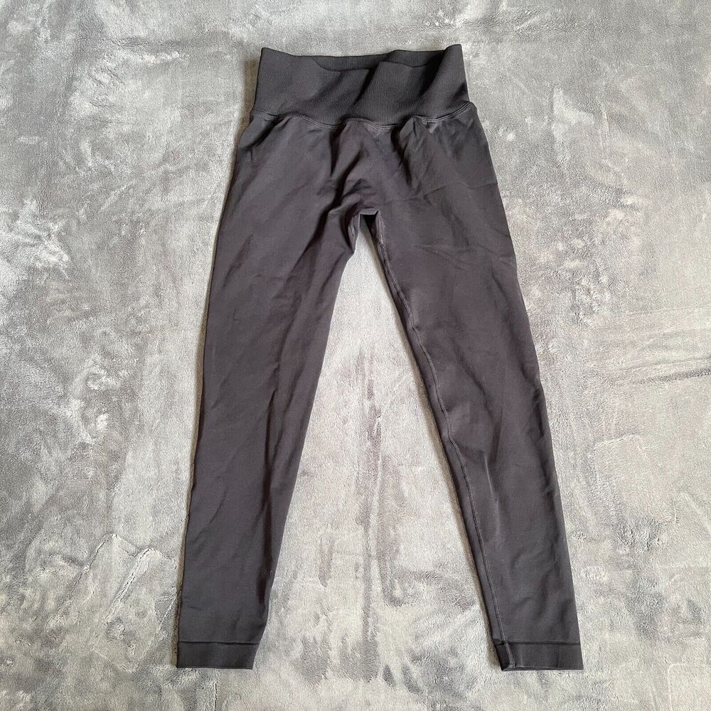 Fegari Activewear Workout Seamless Black Legging Pants Women's Size L
